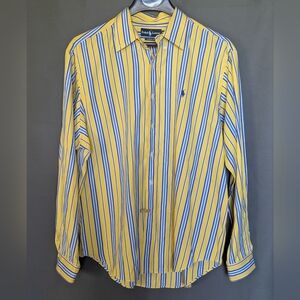 Ralph Lauren Yellow, Blue & White Striped Dress Shirt